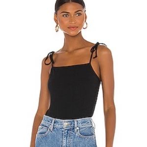 BCBGeneration Square Neck Tie Strap Bodysuit